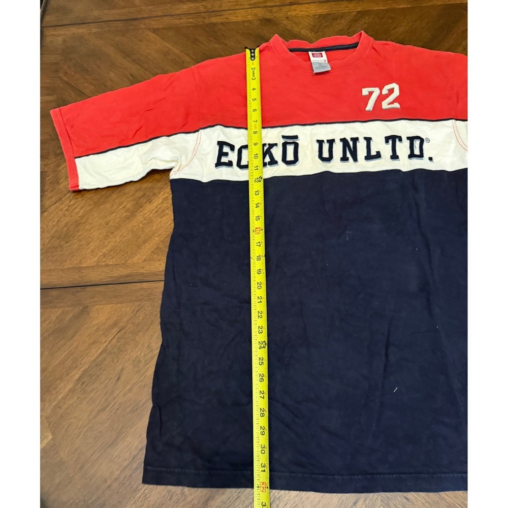 Ecko Unltd Mens XL Red White Blue Colorblock Graphic T-Shirt Buckle Exclusive - Picture 5 of 6